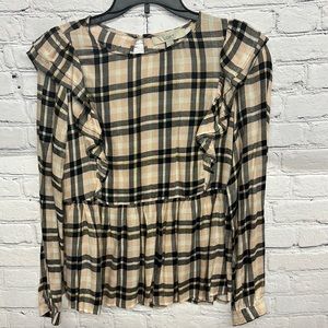 Loft Checkered Babydoll shirt